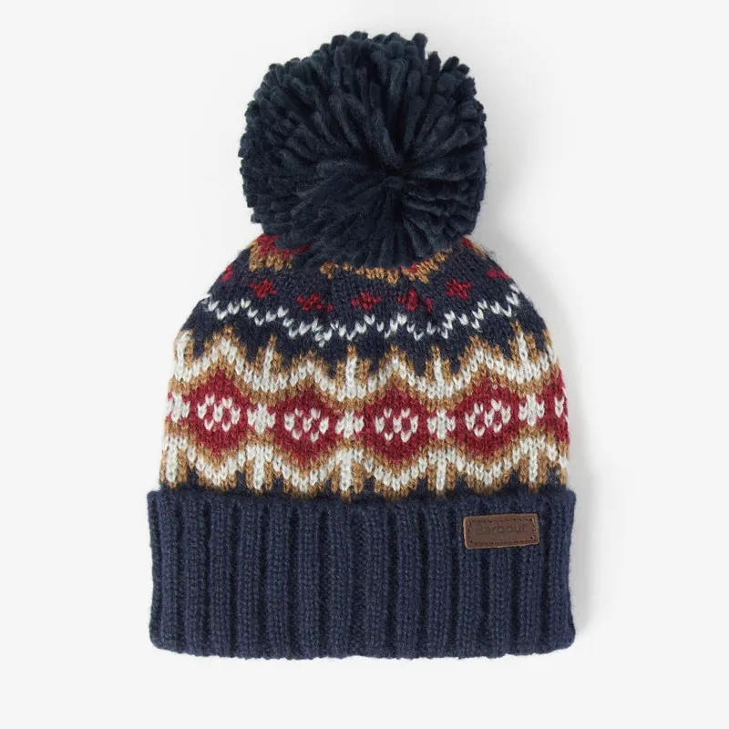 Barbour Boys Case Fairisle Beanie - Cranberry 